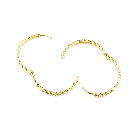 両耳用（Lサイズ2点セット）ツイスト フープピアス シンプル シルバー ゴールド レディース アクセサリー：HPB171203L