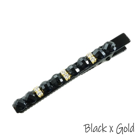 ブラック ゴールド シンプル 上品  ヘアクリップ ダッカールクリップ 髪留め レディース きれい目 ヘアアクセサリー