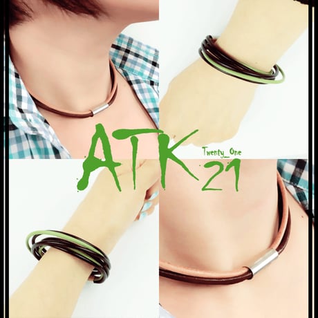 3連 マグネット レザー ブレス ブレスレット チョーカー ネックレス メンズ レディース ユニセックス アクセサリー：B140206