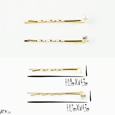 (3本セット)マーブル サークル ハーフハーフ パール ビジュー ヘアピンセット 髪どめ 前髪 レディース ヘアアクセサリー ：HA170901