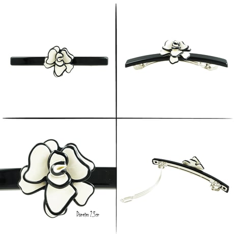 フラワー 上品 お花 シンプル バレッタ 大人アクセ ヘアクリップ 髪留め 簡単ヘアアレンジ レディース ヘアアクセサリー：HV181201