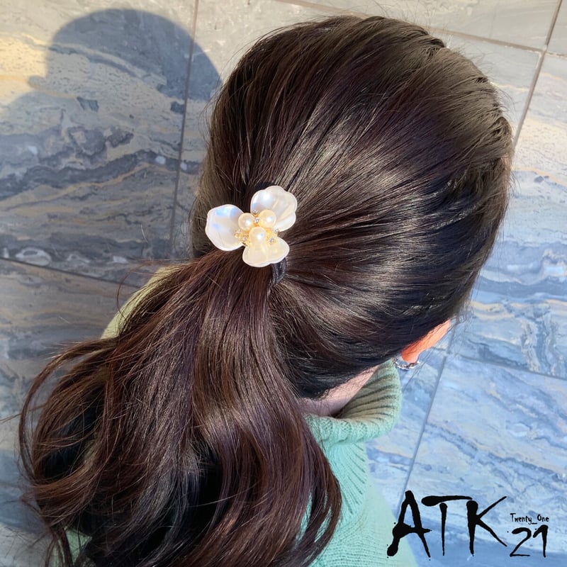 確認　ヘアゴム　ヘアリボン　1149　みつあみ　花 確認ヘアゴムヘアリボン1149みつあみ花