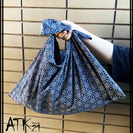 和柄 大判サイズ あずま袋 手ぬぐい 手作り ハンドメイド エコバック 買い物袋  お出かけ ご近所コーデ メンズ レディース ユニセックス おしゃれ 雑貨：AB200805