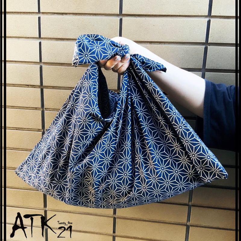 和柄 大判サイズ あずま袋 手ぬぐい 手作り ハンドメイド エコバック 