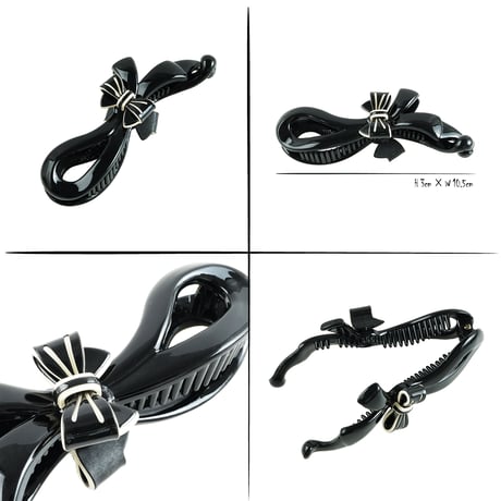 リボン 上品 シンプル バナナクリップ おしゃれ 大人アクセ 髪留め しっかり留まる レディース 簡単ヘアアレンジ ヘアアクセサリー：BNN181205