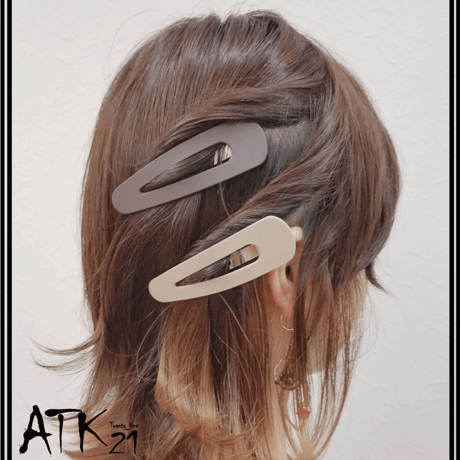 マットカラー トライアングル パッチンピン パッチン留め 人気 可愛い 髪留め へアクリップ レディース ヘアアクセサリー：HPP190905