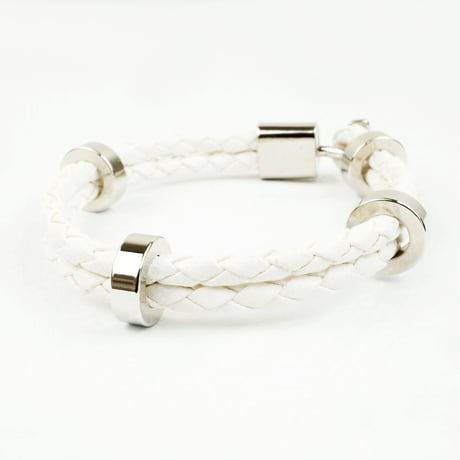 ２連 ２ライン ３リング レザーブレスレット メンズブレスレット メンズアクセサリー ユニセックス アクセサリー：MB140203