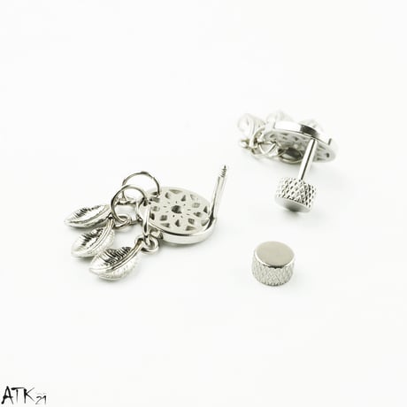 両耳用（2個セット）ドリームキャッチャー 16G ステンレスピアス Surgical Steel 316L 軟骨 ボディピアス メンズ レディース ユニセックス アクセサリー：BP170801