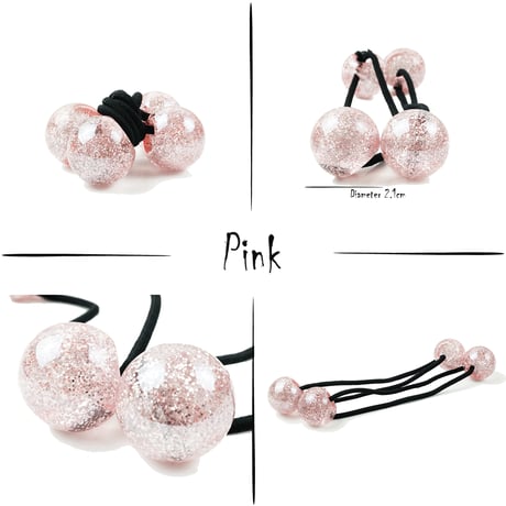 (2点セット） ラメ入り ボール 子供用ヘアゴム ツインテール ヘアポニー 卒業式 入学式 発表会 七五三 結婚式 パーティ 子供 キッズ 女の子 ヘアアクセサリー：HGK190903