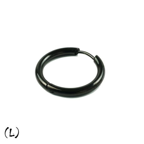 片耳用（1個売り）Black リングピアス フープピアス シンプル 18G ステンレスピアス Surgical Steel 316L メンズ レディース ユニセックス アクセサリー：HPS191202