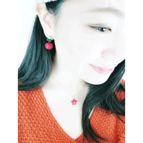 ビジュー カラー スター ピアス クリスマス *:..｡O○☆ ゴールド レディース かわいい アクセサリー：PKS151011