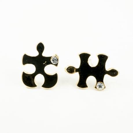 パズルピース モチーフ ピアス アシンメトリーピアス スタッドピアス Silverpost925 シルバー ゴールド メンズ レディース ユニセックス アクセサリー：PS160601