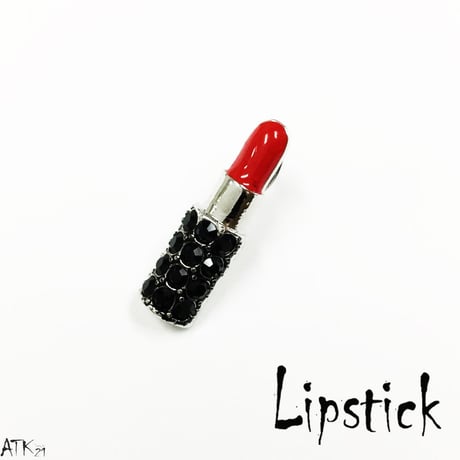 LIP 口紅 唇 リップ アシンメトリー ピアス ラインストーン キラキラ カラー  ゴールド シルバー  レディース  アクセサリー：PAS160201