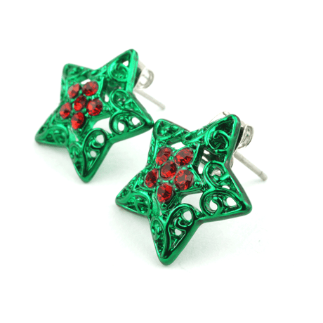 ビジュー カラー スター ピアス クリスマス *:..｡O○☆ ゴールド レディース かわいい アクセサリー：PKS151011