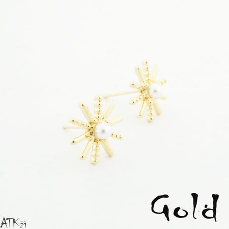 (7個セット）雪の結晶 パール 一粒ストーン シルバー ゴールド セットピアス  スタッドピアス レディース アクセサリー：PSS170806