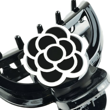 カメリア ブラック バンスクリップ ヘアクリップ 髪留め 簡単ヘアアレンジ レディース ヘアアクセサリー：HBL180603