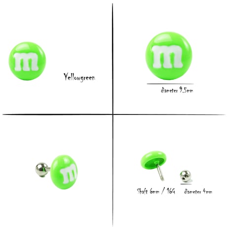 片耳用（1個売り）m＆m’sモチーフボディピアス ステンレス 16G サージカルステンレス316L メンズ レディース ユニセックス アクセサリー：MBS200201L