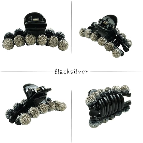 パヴェ 大人アクセ シンプル ミディアム 上品 キレイ目 バンスクリップ へアクリップ しっかりホールド 簡単ヘアアレンジ 髪留め 大人アクセ レディース ヘアアクセサリー