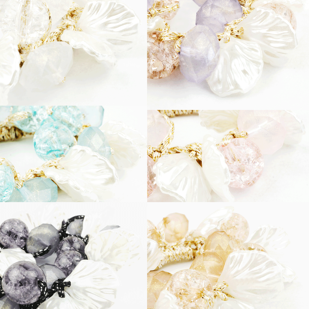 マリンモチーフ 貝殻 クリアカットストーンヘアゴム ヘアアクセサリー