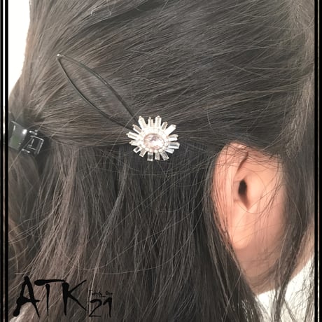 フラワー ヘアピン ビジュー ストーン ヘアピン 簡単ヘアアレンジ 髪どめ 前髪 レディース ヘアアクセサリー：HA190801