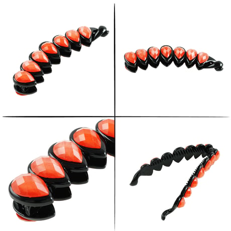 ラメ入り ティアドロップ ダイヤモンドカット 涙型 バナナクリップ シンプル 上品 髪留めヘアクリップ レディース 簡単ヘアアレンジ ヘアアクセサリー：BNN181202