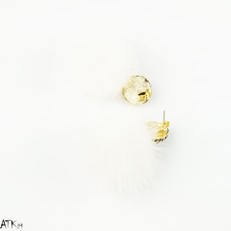 ミンクファーピアス トレンド レトロ ベロア 可愛い スタッド ピアス レディース アクセサリー：PKL170907