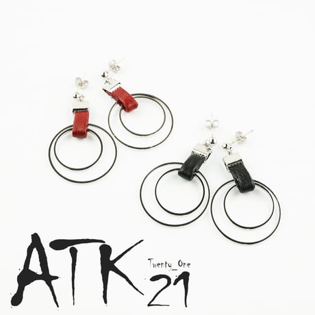 レザー サークル リング ぶら下がり スタッドピアス おしゃれ レディース アクセサリー：PKL170601