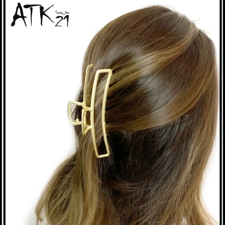 ロング スクエア 艶消しメタル マット バンスクリップ シンプル ヘアクリップ 髪留め 簡単ヘアアレンジ レディース ヘアアクセサリー