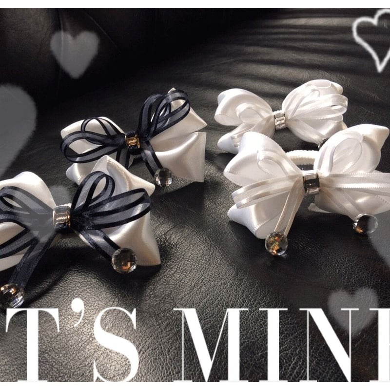 2個セット） リボン ストーン ヘアゴム ツインテール キッズ