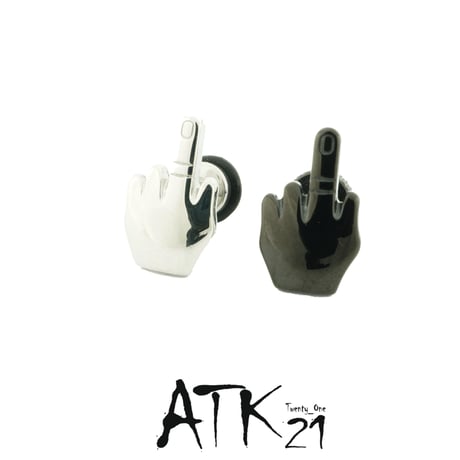 両耳用（2点セット）fuck ファックサイン 16G ステンレスピアス Surgical Steel 316L 軟骨 ボディピアス メンズ レディース ユニセックス アクセサリー：MPS180102