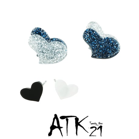 （4点セット）ダブル ハートスタッド ピアス 存在感あり レディース アクセサリー ：PKM190721