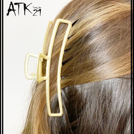ロング スクエア 艶消しメタル マット バンスクリップ シンプル ヘアクリップ 髪留め 簡単ヘアアレンジ レディース ヘアアクセサリー