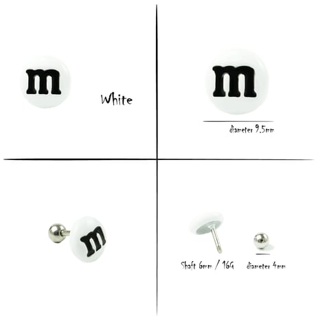 片耳用（1個売り）m＆m’sモチーフボディピアス ステンレス 16G サージカルステンレス316L メンズ レディース ユニセックス アクセサリー：MBS200201L