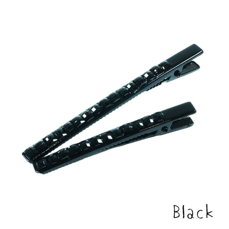 【２点セット】ブラック ブラックシルバー  シンプル 上品  ヘアクリップ ダッカールクリップ 髪留め レディース きれい目 ヘアアクセサリー