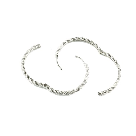 両耳用（Lサイズ2点セット）ツイスト フープピアス シンプル シルバー ゴールド レディース アクセサリー：HPB171203L