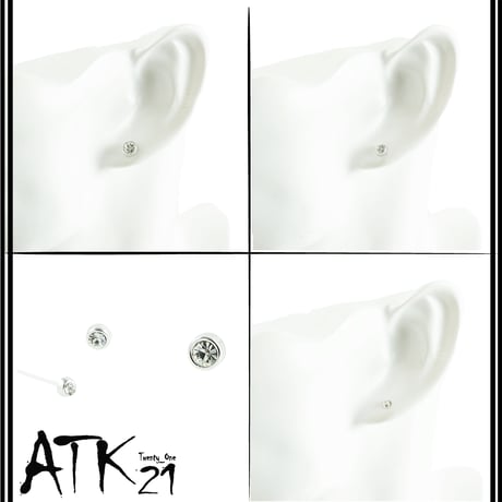 (3点セット）一粒ストーン 樹脂ピアス アレルギーフリー 18G ゴムキャッチ アクリル メンズ レディース ユニセックス アクセサリー：RP190101