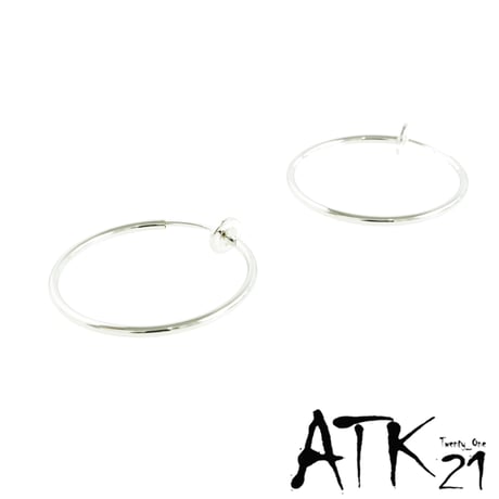 両耳用（2点セット）シンプル フープフェイクピアス ノンホール パイプイヤリング メンズ レディース ユニセックス アクセサリー：FE190302