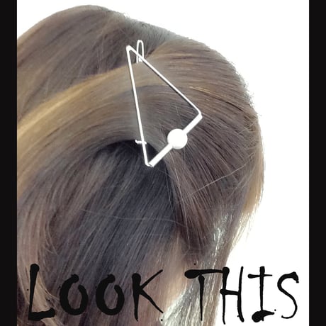 トライアングルクリップ フレームピン 一粒パール ヘアクリップ 髪留め 髪飾り ヘアアクセサリー：HP160601