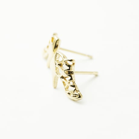 両耳用（2個セット）ショートブーツ メッシュ ブーツモチーフ スタッド ピアス 個性的 14K goldpost シルバー ゴールド レディース  アクセサリー：PSS170602