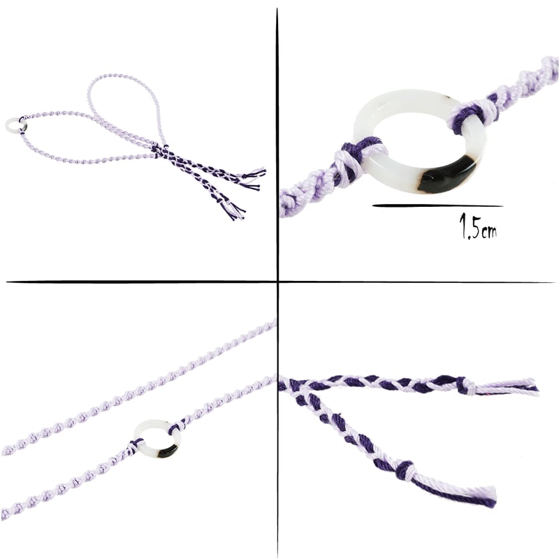 2点セット）ハンドメイド べっ甲風サークル アンクレット ペア