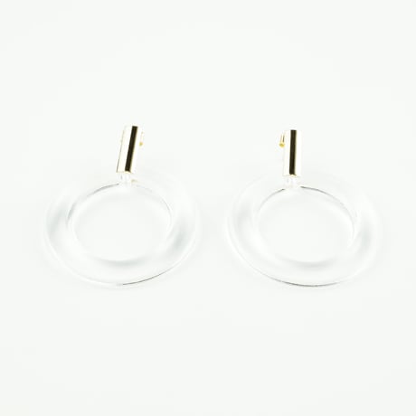 クリア サークル 春 夏 スタッド ピアス 上品 大人アクセ レディース アクセサリー：PL180301