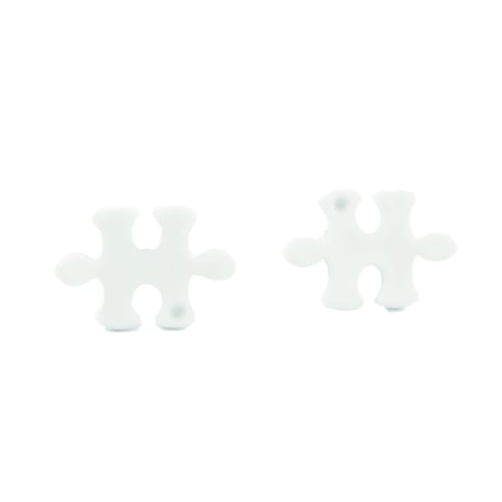 パズルピース モチーフ ピアス  スタッドピアス  ブラック ホワイト メンズ レディース ユニセックス アクセサリー：PKS180702