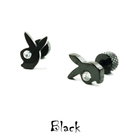 両耳用（2点セット）プレイボーイ ラビット PLAY BOY ボディピアス ストレートバーベル 軟骨ピアス 16G ステンレス メンズ レディース ユニセックス アクセサリー：MPS191103