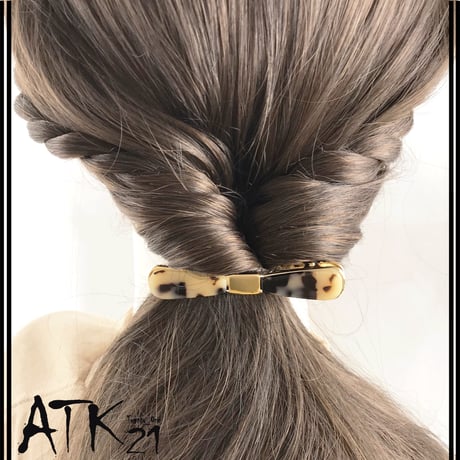 リボンモチーフ べっ甲 マーブル ヘアクリップ 髪留め 前髪 サイド留め 簡単ヘアアレンジ 大人 上品 レディース ヘアアクセサリー:HD190302