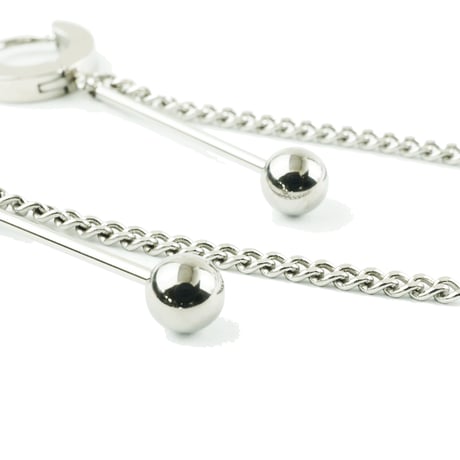 両耳用（2点セット）フープ チェーン バー  18G サージカルステンレスピアス Surgical Steel 316L メンズ レディース ユニセックス アクセサリー：HPS170802