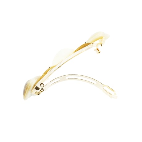 スクエア べっ甲 モチーフバレッタ 上品 リッチ 大人アクセ ヘアクリップ 髪留め 簡単ヘアアレンジ レディース ヘアアクセサリー：HBR180201