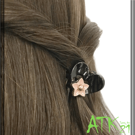 ハート フラワー ミニバンスクリップ プチヘアクリップ cute 大人可愛い レディース ヘアアクセサリー：HBS180305