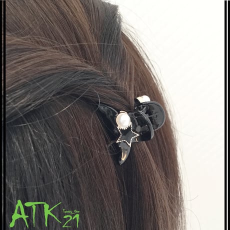 スター パール ミニバンスクリップ プチヘアクリップ かわいい レディース ヘアアクセサリー：HBS180203
