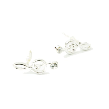 トーン記号 音楽 スタッド ピアス シルバー シルバー925ポスト メンズ レディース ユニセックス アクセサリー：PS180902