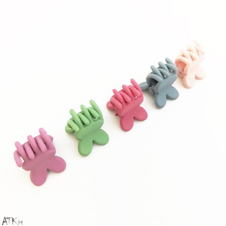 （5個セット） ラビット うさぎ  マット パステルカラー ミニバンスクリップ プチヘアクリップ かわいい キッズ レディース ヘアアクセサリー：HBS171001